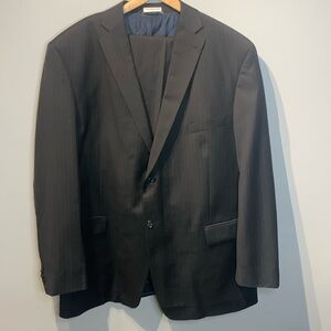 100% Wool Pinstripe Formal Suit Blazer And Pants